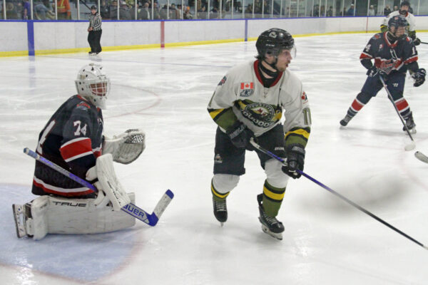 GALLERY: Powassan’s McNamara shuts out French River in NOJHL debut